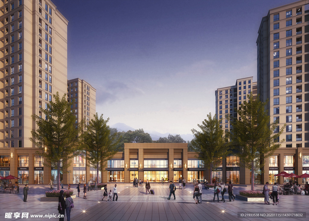 小区别墅洋房入口大门园林景观