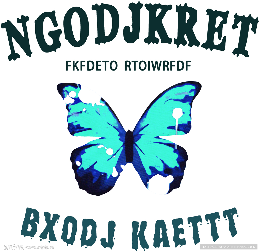 蝴蝶 彩色蝴蝶 T恤 裁片