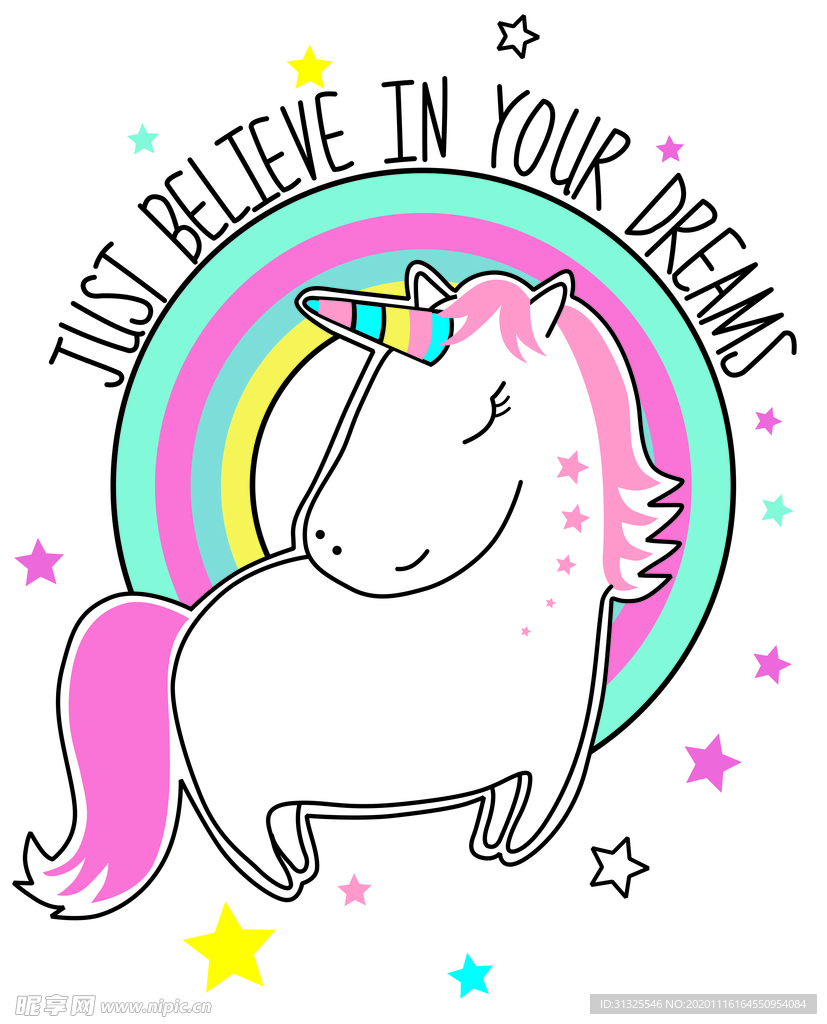 马  五角兽 彩色马 字体