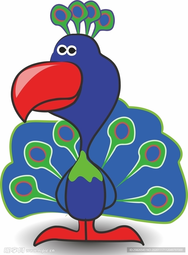 卡通孔雀