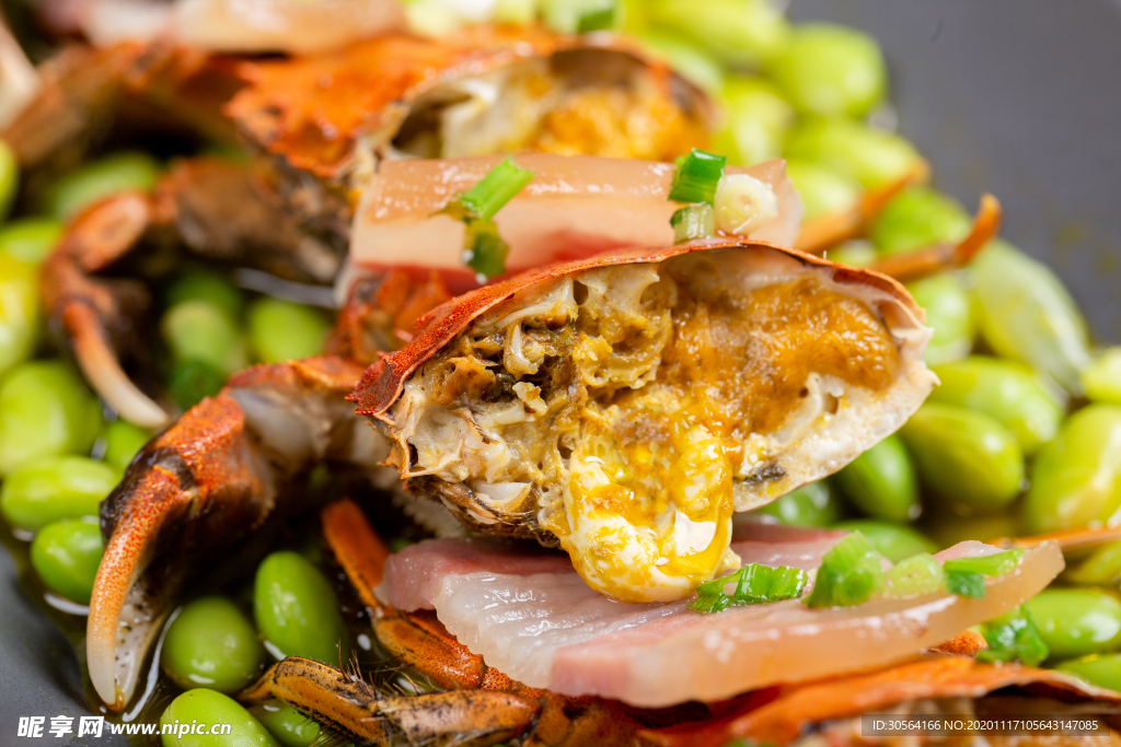 蟹黄美食食材背景海报素材