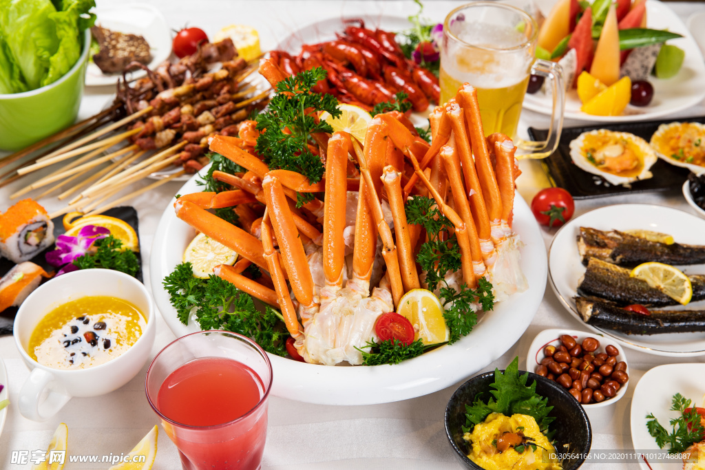 蟹肉美食食材背景海报素材