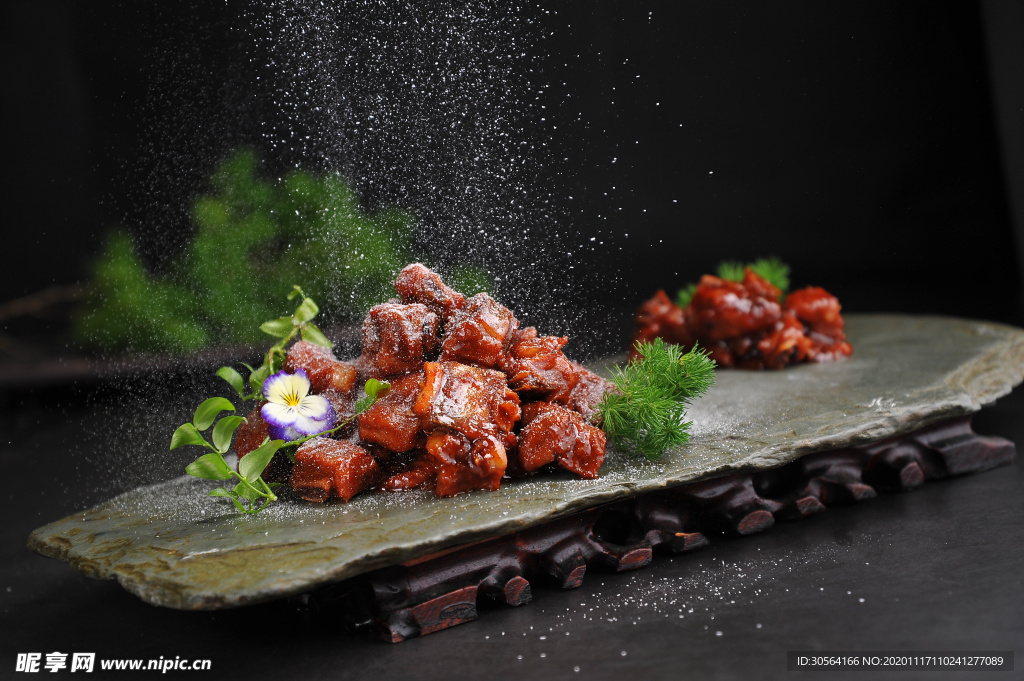 红烧排骨美食食材背景海报素材