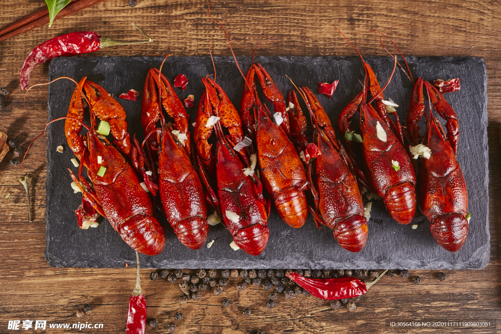 小龙虾美食食材背景海报素材