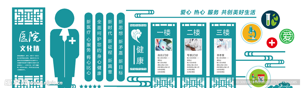 儿童医院 文化墙 保健室文化墙