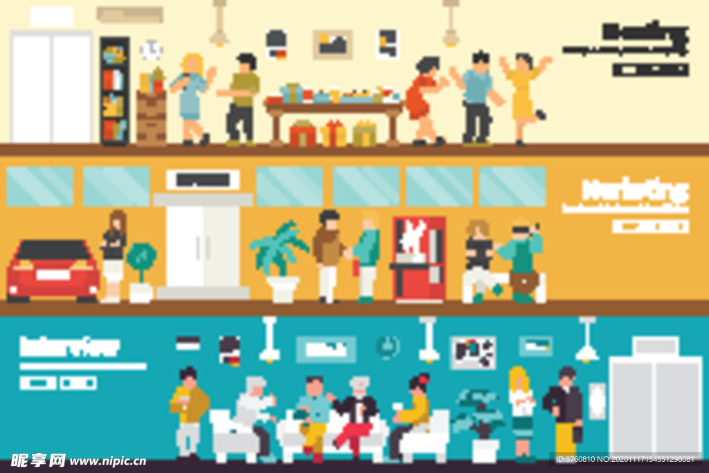 办公室人物场景及设备