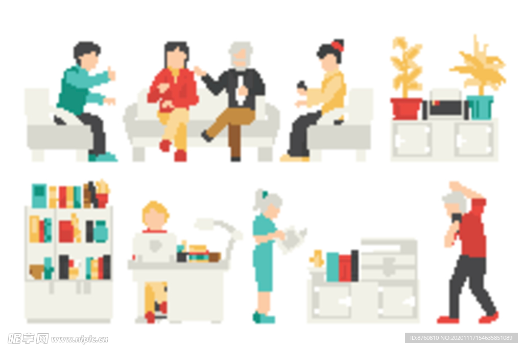 办公室人物场景及设备