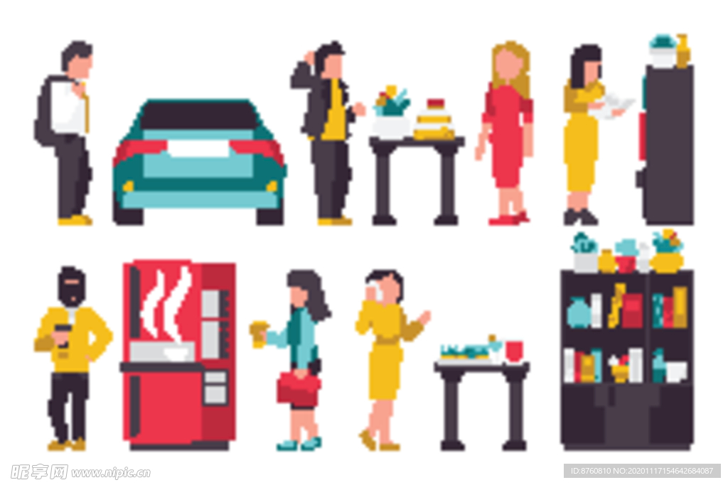 办公室人物场景及设备