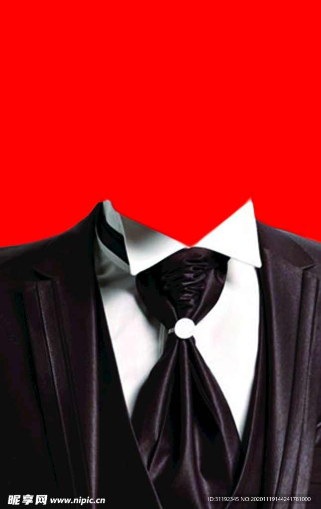 男士西装证件照模板