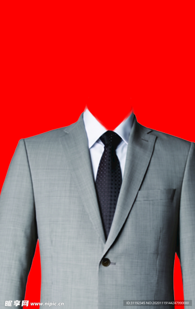 男士西装证件照模板