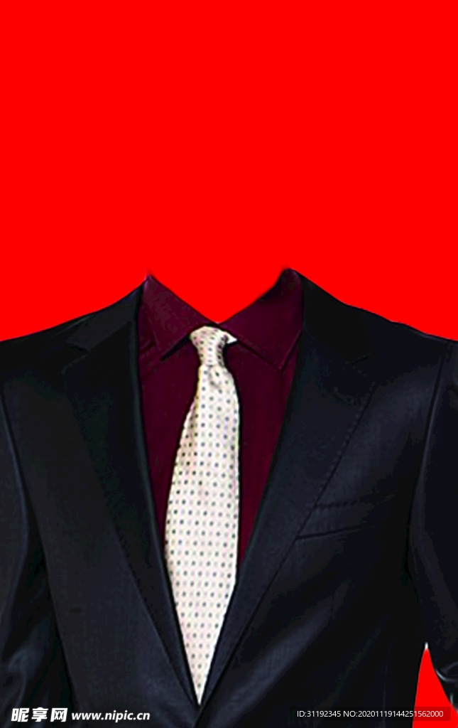 男士西装证件照模板