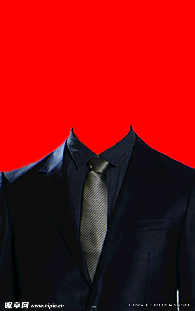 男士西装证件照模板