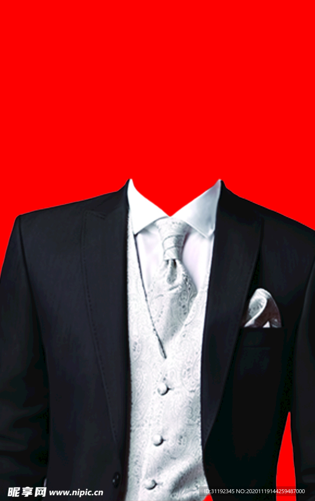 男士西装证件照模板