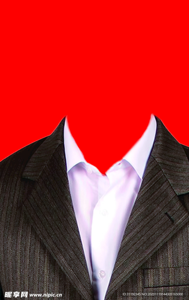 男士西装证件照模板