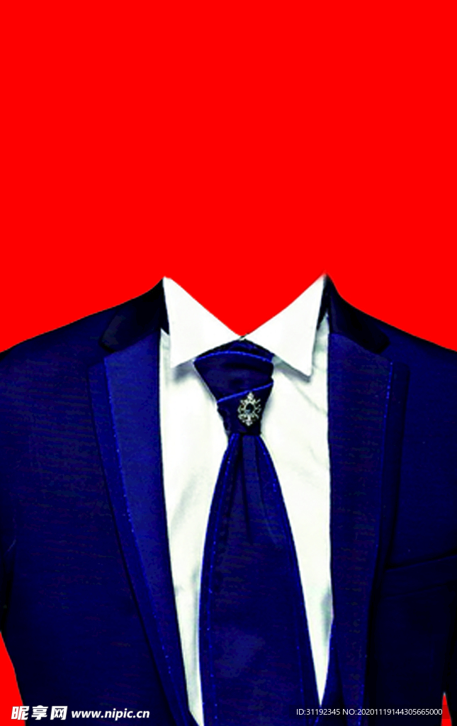 男士西装证件照模板