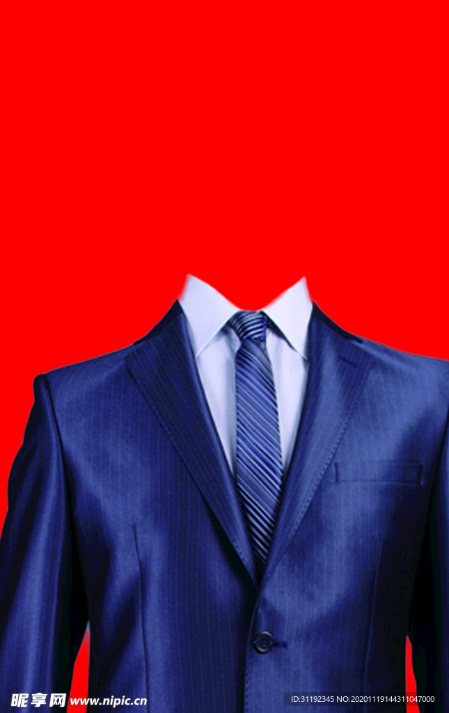 男士西装证件照模板