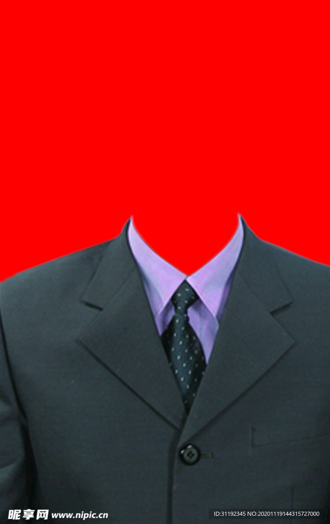 男士西装证件照模板