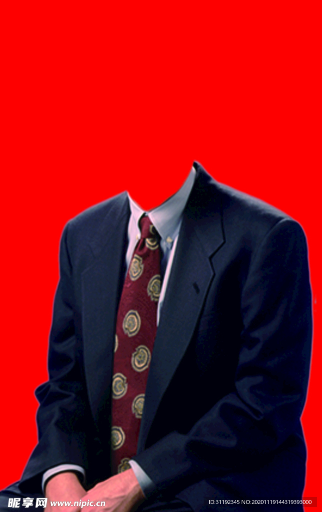 男士西装证件照模板