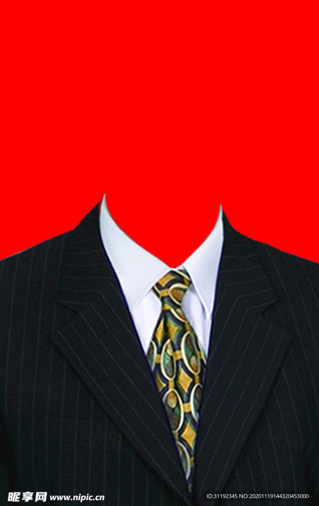男士西装证件照模板