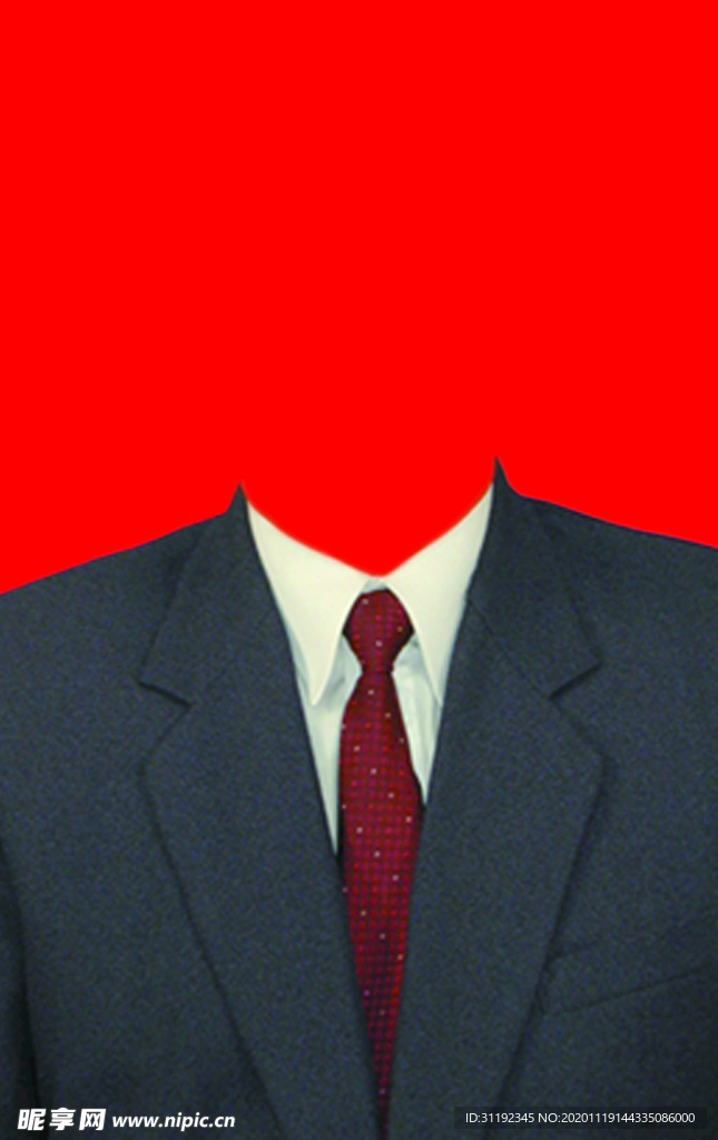 男士西装证件照模板