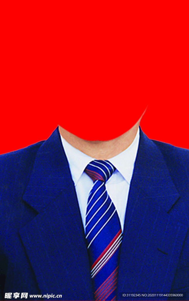 男士西装证件照模板