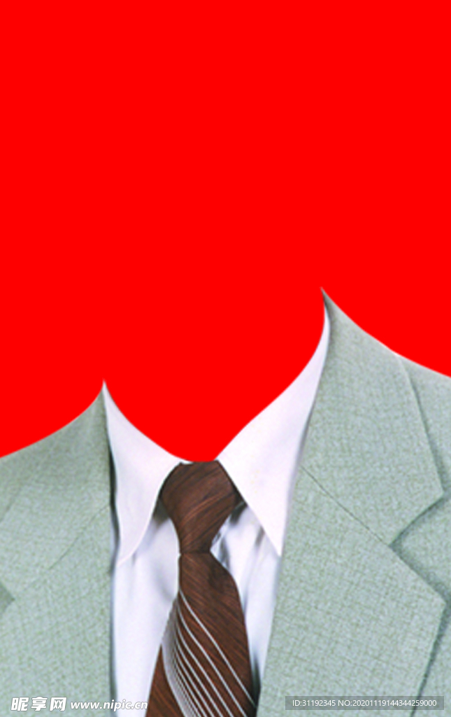 男士西装证件照模板