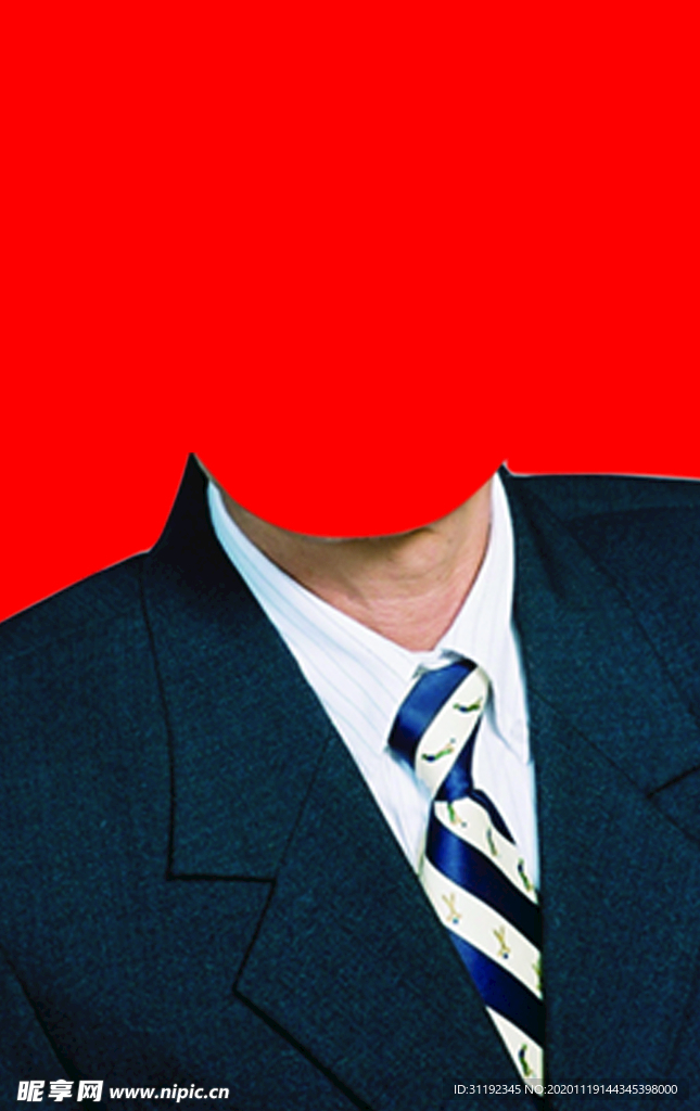 男士西装证件照模板