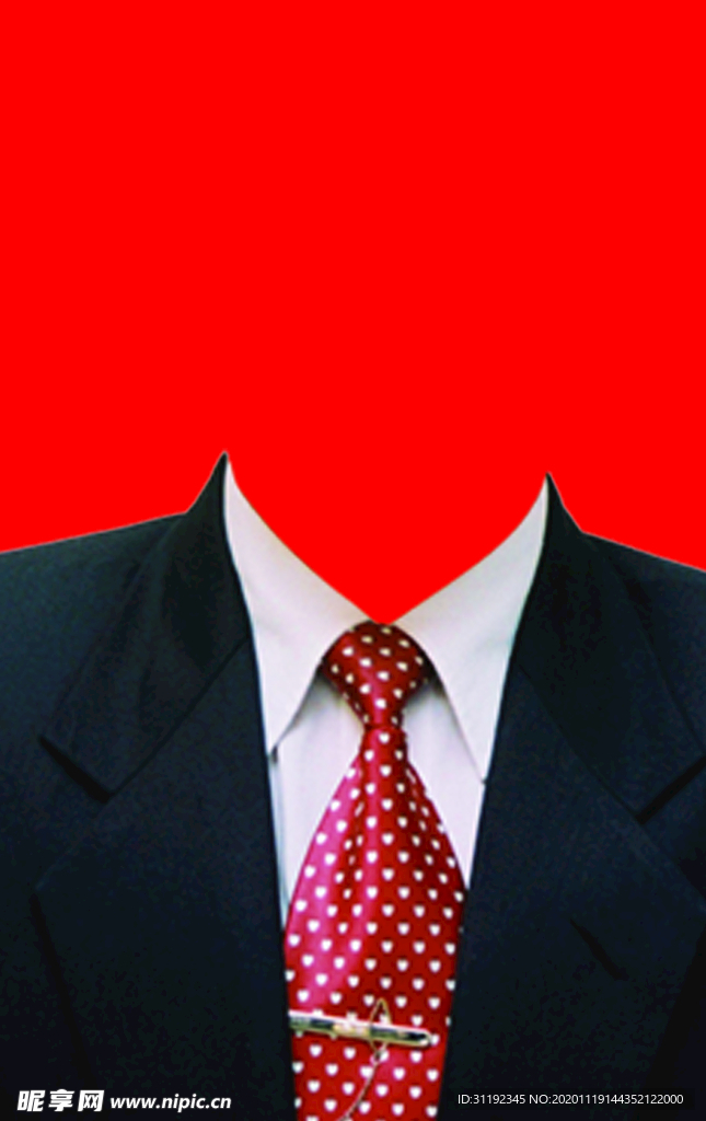 男士西装证件照模板