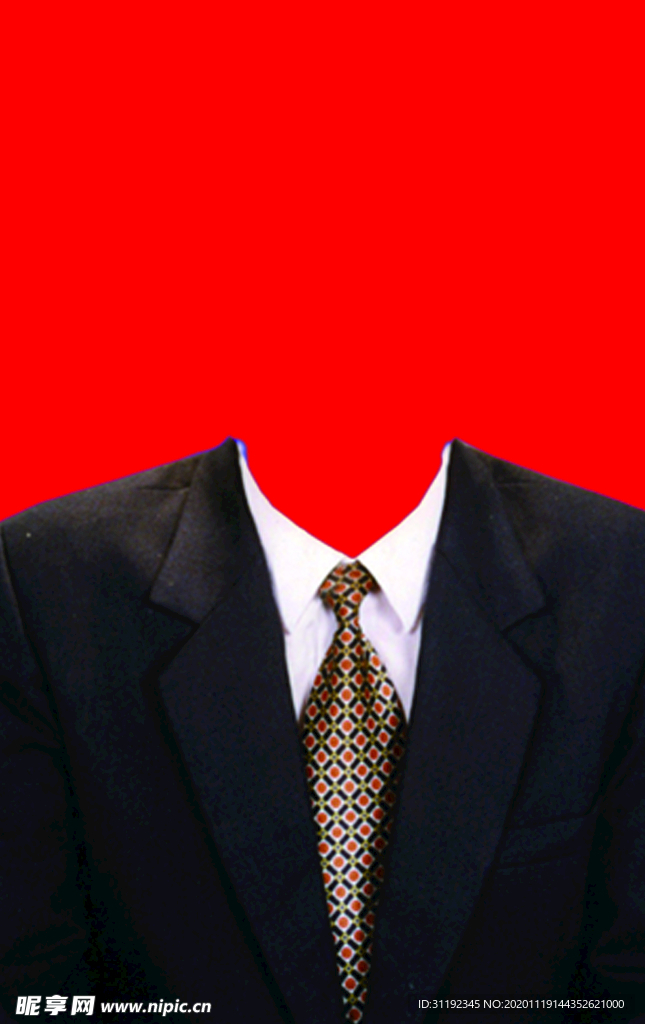 男士西装证件照模板