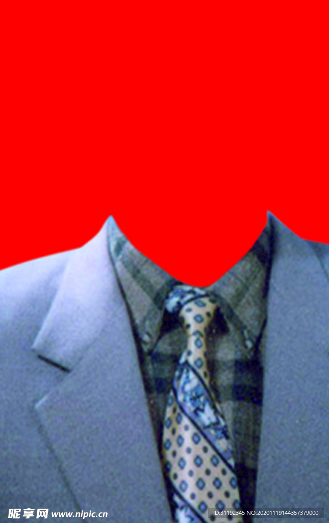 男士西装证件照模板