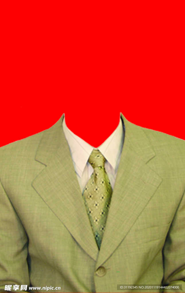 男士西装证件照模板