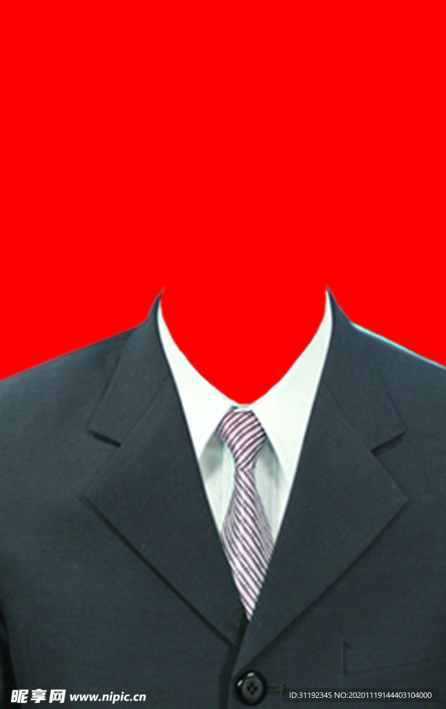 男士西装证件照模板