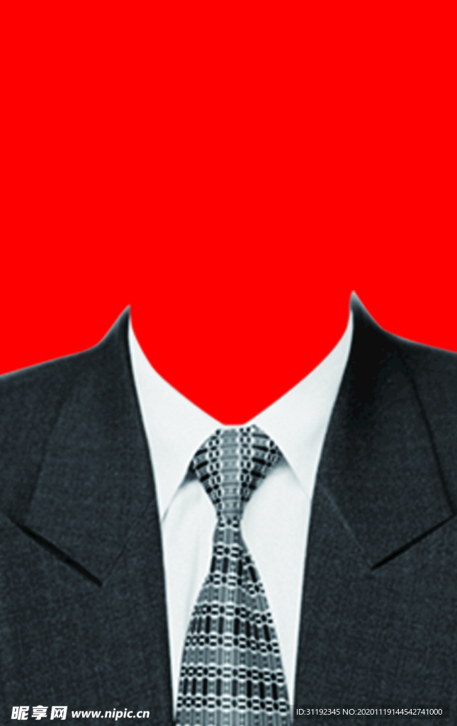 男士西装证件照模板