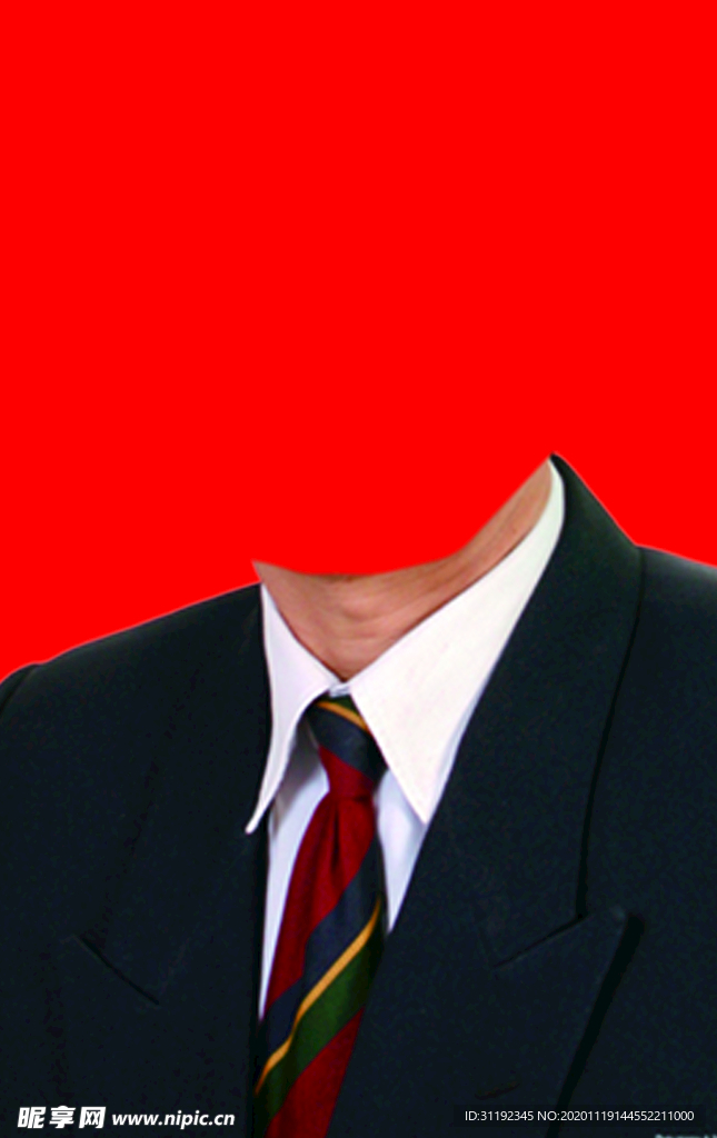 男士西装证件照模板