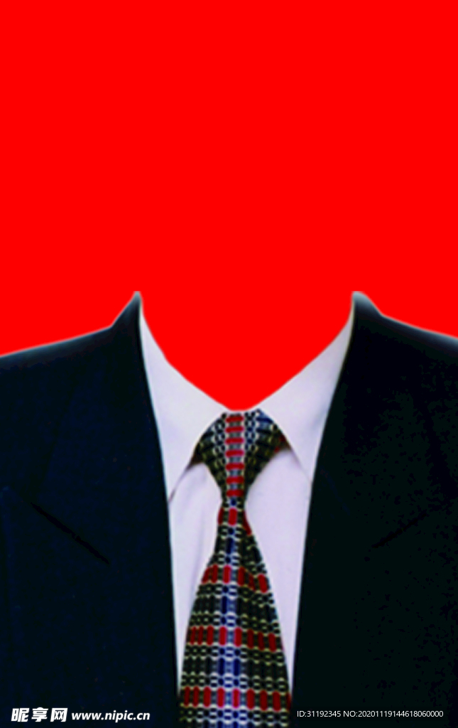 男士西装证件照模板