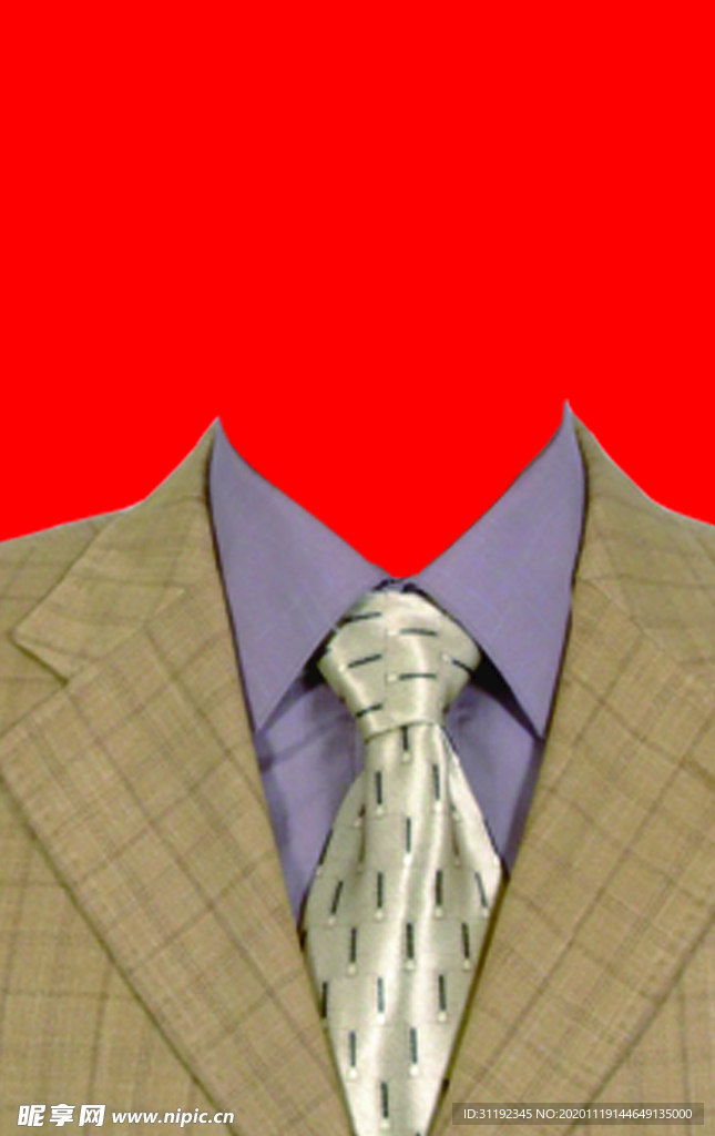 男士西装证件照模板