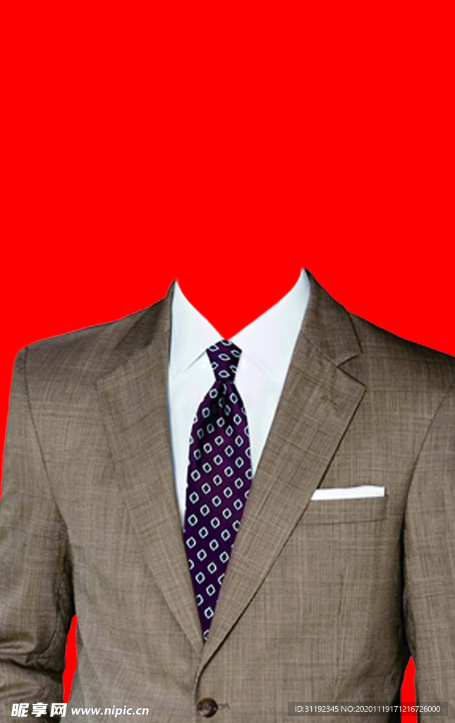 男士西装证件照