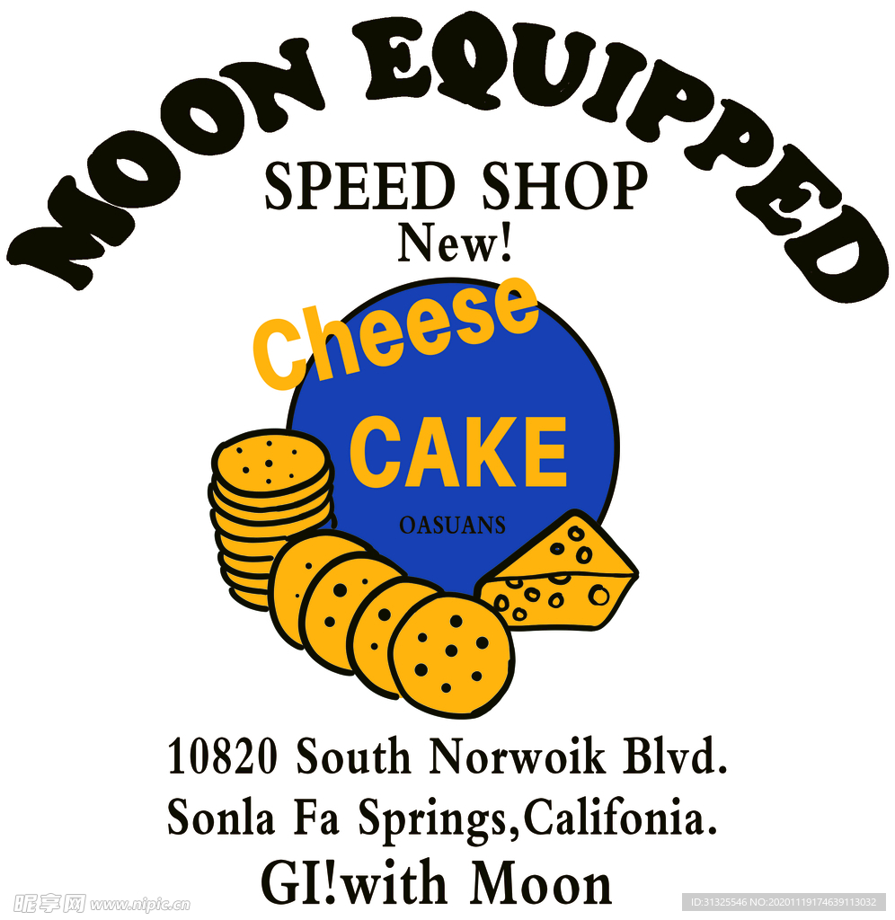 饼干 奶酪 T恤 裁片 印花