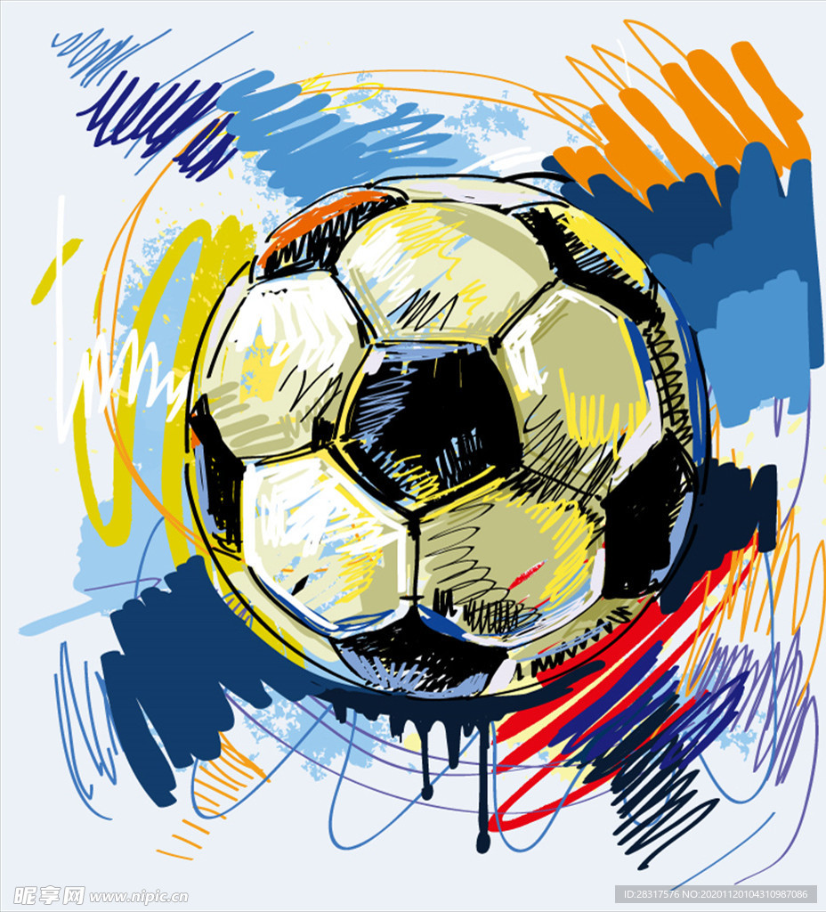 矢量足球涂鸦