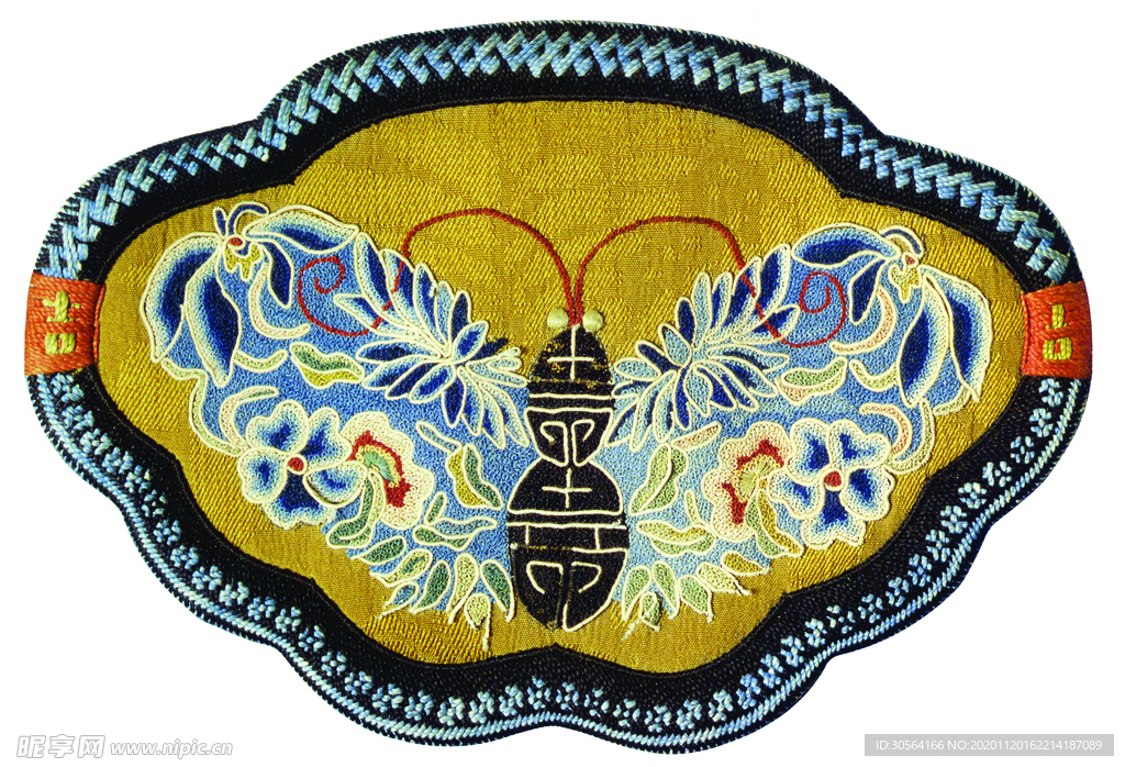 刺绣手工传统复古背景素材