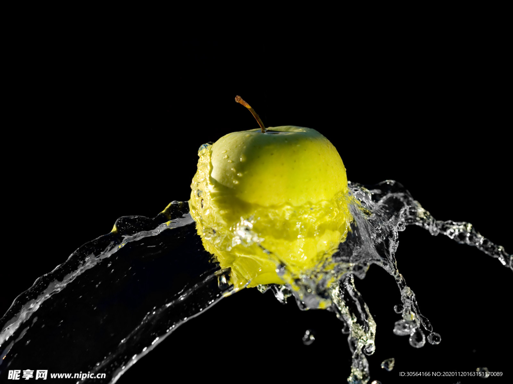苹果水流水柱果实背景素材