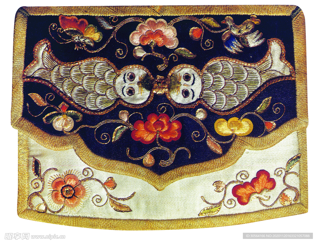 荷包香囊复古传统刺绣背景素材