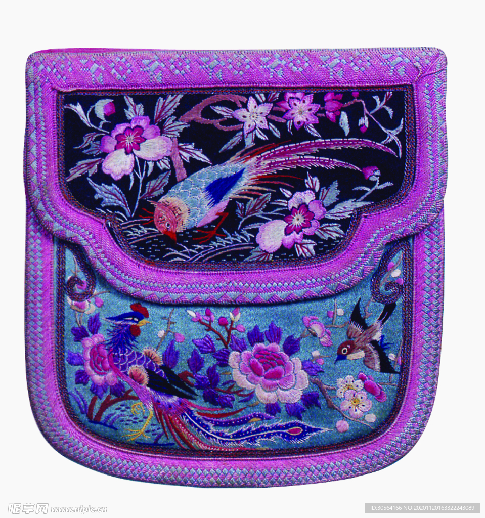 荷包香囊复古传统刺绣背景素材