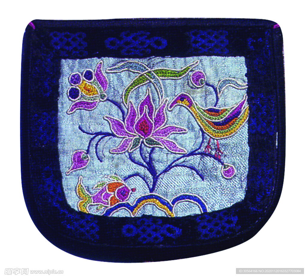 荷包香囊复古传统刺绣背景素材