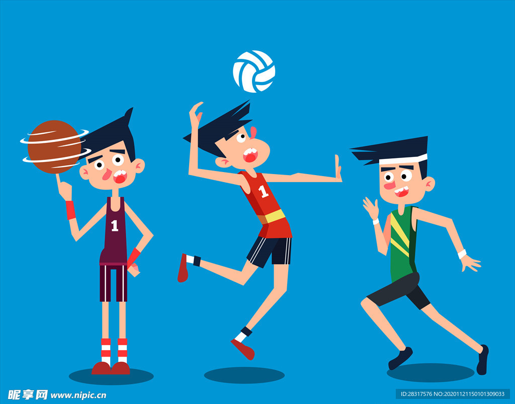 卡通运动男孩