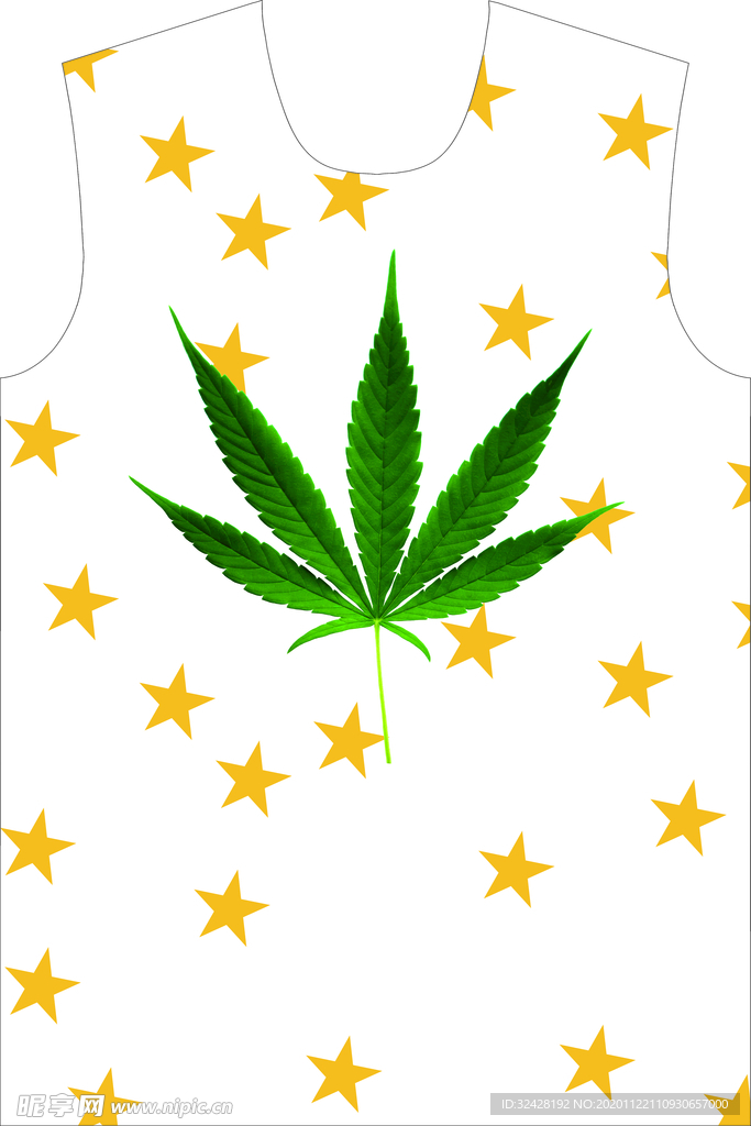 星星 叶子 男装 印花