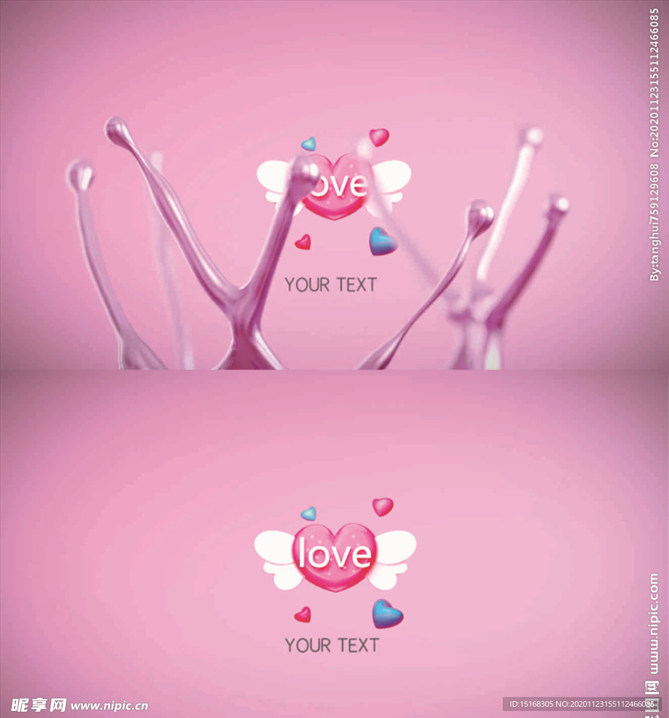 粉色液体流动片头宣传视频模板