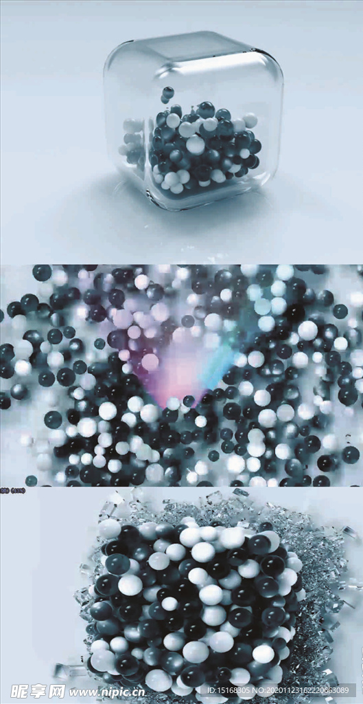 粒子圆球扩散片头视频模板