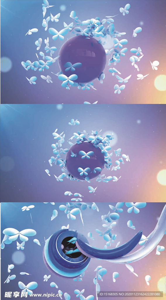 绚丽蝴蝶飞舞片头宣传视频模板