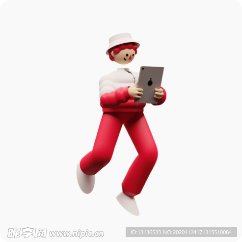 男孩c4d 插图 模型 扁平化